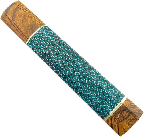 Vista 24 de Mango de cuchillo de resina de panal de abeja, mango octogonal de madera estilo japonés, material para hacer cuchillos, herramienta de bricolaje