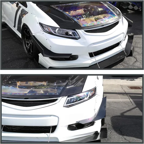 Vista 2 de SPEC-D TUNING Faros delanteros de proyector negros con barra de luz LED compatible con Honda Civic Coupe 2012-2013, Honda Civic Sedan 2012-2015