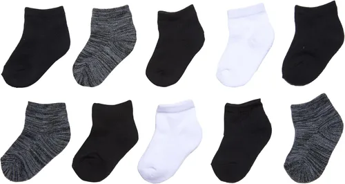 Vista 2 de Nuby Paquete de 10 calcetines para bebés de corte bajo y medio cojín para niños