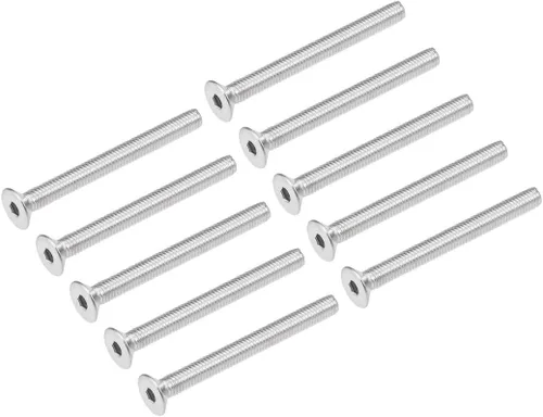 Vista 14 de uxcell Tornillos de máquina de cabeza plana M3x40mm Tornillo hexagonal interno 304 pernos de sujeción de acero inoxidable 20 piezas