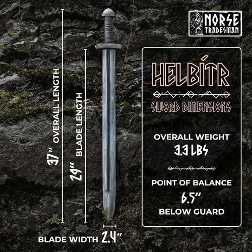 Vista 13 de Norse Tradesman Espada vikinga de acero para primavera