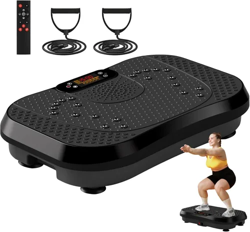 Vista 9 de SoftGym Máquina de ejercicios con placa de vibración para drenaje linfático Negro