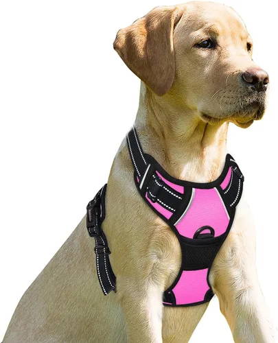 Vista 136 de BARKBAY - Arnés para perro sin tirones con clip frontal, material resistente y reflectante, asa de fácil control para pasear perros grandes