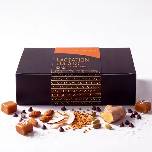 Vista 3 de Mrs. Patel's Golosinas de lactancia, caramelo salado y chocolate negro, 12