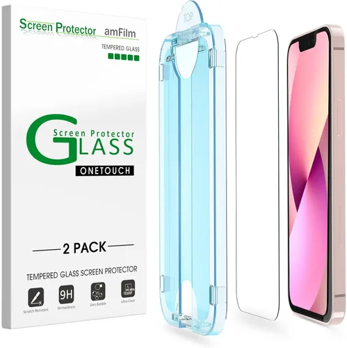 Vista 12 de amFilm OneTouch Protector de pantalla de vidrio para iPhone 11, iPhone XR (6.1 pulgadas) con kit de fácil instalación, vidrio templado, paquete de 2