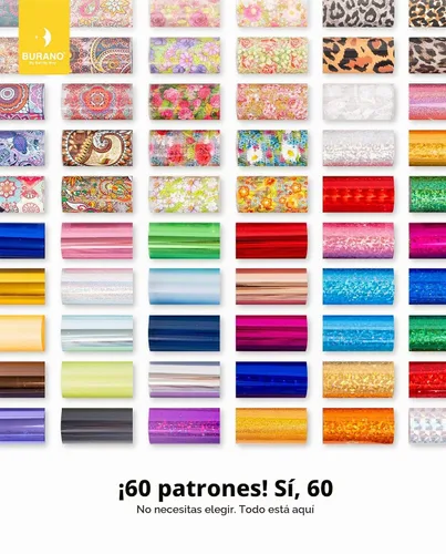 Vista 2 de BURANO Gel de pegamento para arte de uñas, 0.5 onzas líquidas, 2 botellas con 60 calcomanías de láminas, diseño de uñas, arte de transferencia
