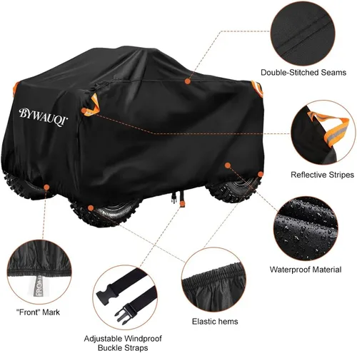 Vista 2 de Funda impermeable para cuatrimoto de 4 ruedas, resistente al polvo, anti rayos UV, resistente al viento, para todo tipo de clima