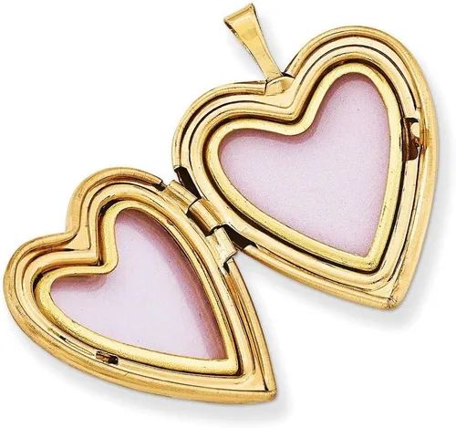 Vista 2 de Roy Rose Jewelry Medallón de corazón de 0.748 in relleno de oro de 14 quilates con 2 marcos, Metal