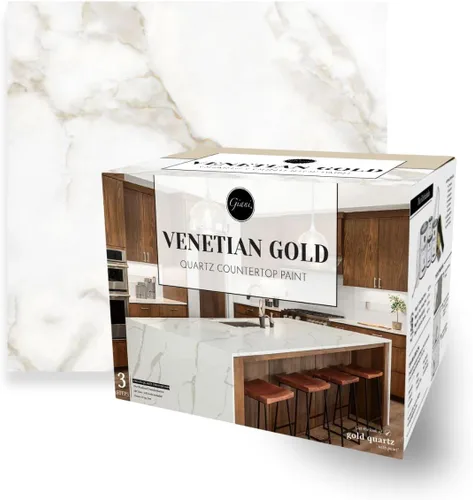Vista 8 de Kit de pintura epoxi fácil de mármol Giani para encimera (Belgotta Negro)