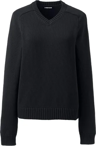 Vista 2 de Lands' End Uniforme escolar Suéter de algodón modal con cuello en V para mujer
