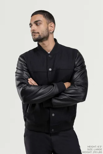 Vista 2 de X RAY Chaqueta Varsity para hombre, chaquetas casuales de béisbol Letterman para hombre Negro/Negro - 83006