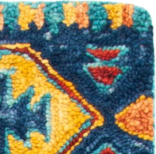 Vista 6 de SAFAVIEH Aspen Collection APN502A - Alfombra decorativa de lana bohemia hecha a mano de 2 x 3 pies, color azul marino/marfil
