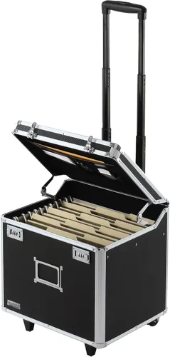 Vista 12 de Vaultz Caja de almacenamiento portátil de archivos con asa, 14.5 x 17.5 x 15.5 pulgadas, caja de seguridad móvil tamaño carta/legal, gabinete