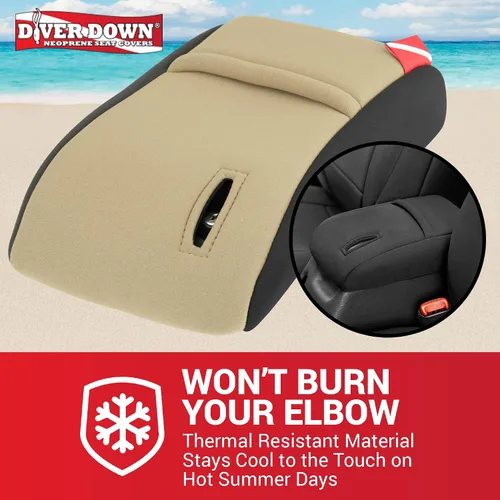 Vista 5 de Diver Down Funda de neopreno para consola central - Compatible con Jeep 1997-2006 TJ Wrangler - Funda para apoyabrazos acolchada - No quema el codo