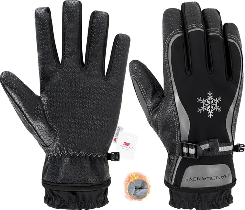 Vista 9 de HANDLANDY Winter Work Gloves, 3M Thinsulate Waterproof Insulated Glove for Men Women