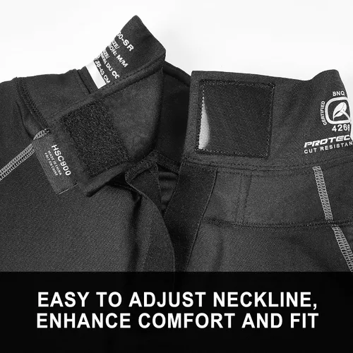Vista 4 de Camiseta de compresión de hockey EALER con protector de cuello, camiseta de manga larga con protección de cuello Hsc900-niño