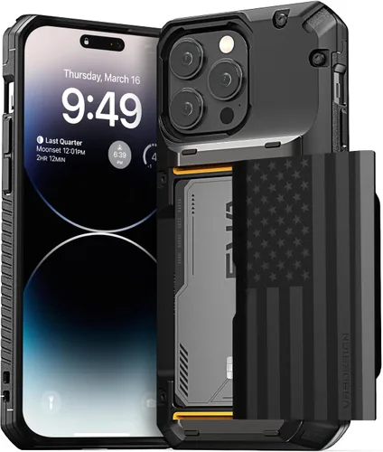 Vista 26 de VRS DESIGN Damda Glide Pro - Funda para iPhone 12 Pro Max, con [4 tarjetas] Premium Robusta [Semiautomática] Funda para tarjeta de crédito