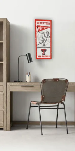 Vista 2 de KH Fan de los deportes 7" x18" jugador de Texas Tech Red Raiders clásico Wall Sign