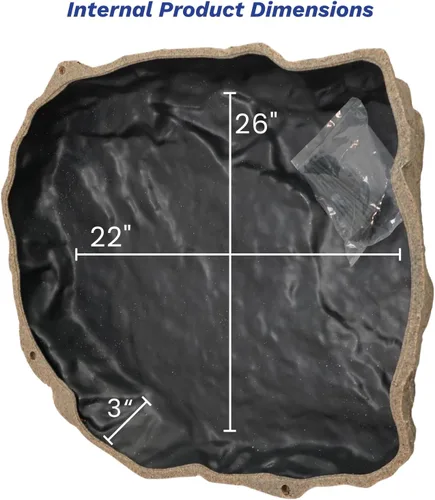Vista 3 de HALF OFF PONDS Riverbed - Funda de imitación de roca marrón para skimmers, cascadas y unidades en línea Conceals items up to 24", unpainted
