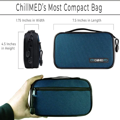 Vista 2 de ChillMed® Companion - Estuche para medidor de glucosa, bolsa de suministro para diabéticos, organizador para viajes y transporte de insulina y otros