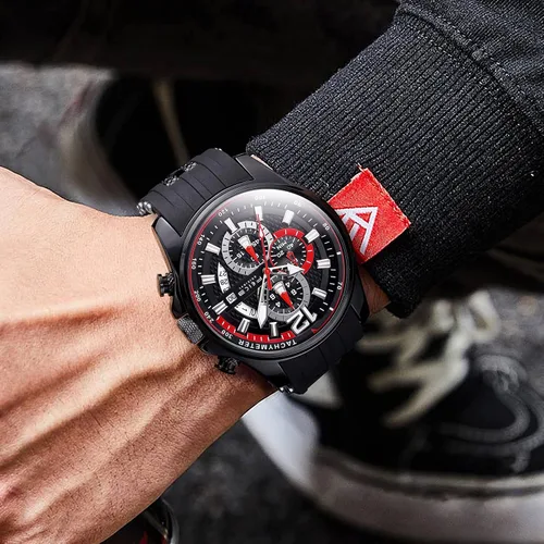 Vista 7 de FEICE Men's Wristwatches Sport Waterproof Chronograph Analog Quartz Watch Wtih Rubber Strap Fashion Luminous Dress Watch Business Clock Luxury