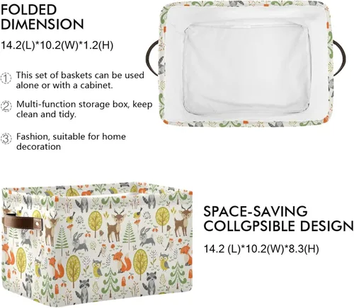 Vista 3 de senya Cesta de almacenamiento de 2 piezas, bolsa de ropa plegable grande rectangular de tela plegable para la ropa sucia, cubo de lavado plegable