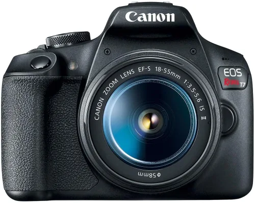 Vista 3 de Cámara DSLR Canon EOS Rebel T7 con lente de 18-55 mm incluida con tarjeta de memoria de 64 GB + bolsa para cámara + filtro UV de 58 mm + paño