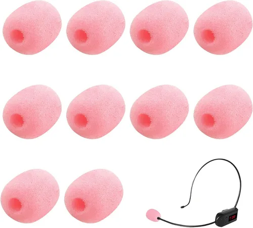 Vista 7 de Paquete de 15 protectores de espuma para micrófono, con solapa, micrófono, esponja, mini cubierta de espuma, protección para varios auriculares Negro