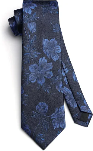 Vista 252 de Corbatas florales tejidas clásicas para hombre, corbata cuadrada de bolsillo, corbatas formales para hombres, boda con pañuelo