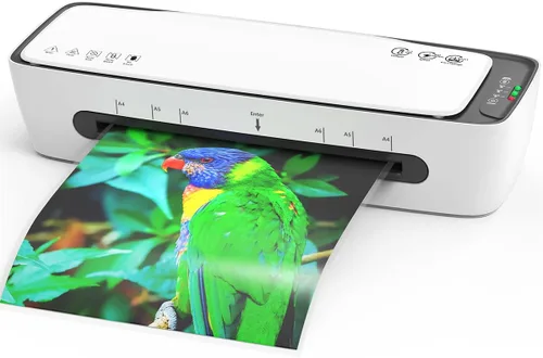 Vista 9 de Máquina Laminadora 13 Pulgadas de Laminación Térmica con Hojas Laminadoras 9 en 1, Máquina Laminadora de Escritorio de Oficina Portátil A3