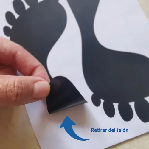 Vista 3 de 12 pares de 24 calcomanías negras para piso, 7 pulgadas
