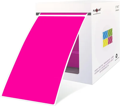 Vista 21 de PARLAIM 5 x 3 pulgadas Rectángulo de colores pegatinas de inventario, 1000 unidades de 4 rollos de etiquetas adhesivas cuadradas para cajas móviles