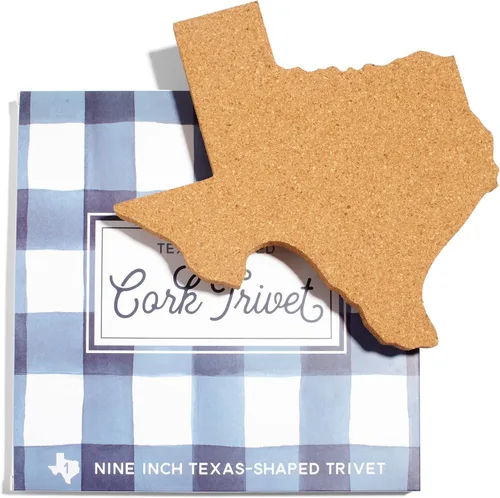 Vista 5 de Sostenedor de olla de corcho en forma de Texas Salvamanteles – 9 pulgadas Hot Pad Regalo
