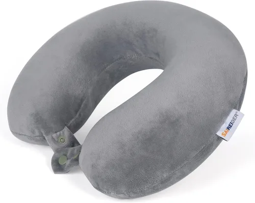 Vista 9 de SAIREIDER Almohada de viaje de espuma viscoelástica 100% pura, almohada de viaje para el cuello, almohada de avión para viajes, automóvil, hogar