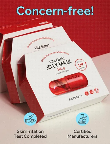 Vista 7 de BANOBAGI Vita Genic Jelly - Mascarillas faciales para apretar poros con esencia y complejo vitamínico de 11 vitaminas Mascarilla coreana