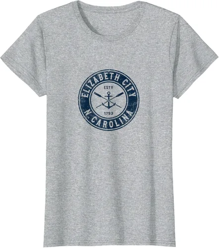 Vista 3 de Elizabeth City North Carolina NC Vintage Boat Anchor & Oars Camiseta