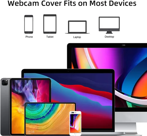 Vista 4 de Funda para cámara web, funda ultradelgada para cámara compatible con laptop, MacBook, computadora, portátiles, PC, dispositivos Apple y cámara