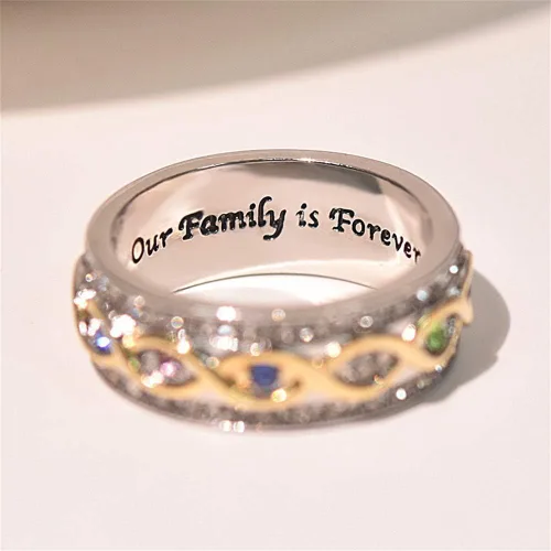 Vista 5 de Anillo de plata de ley 925 con zafiro rubí y oro de 18 quilates, anillo de compromiso de eternidad, anillo de compromiso de boda para mujer