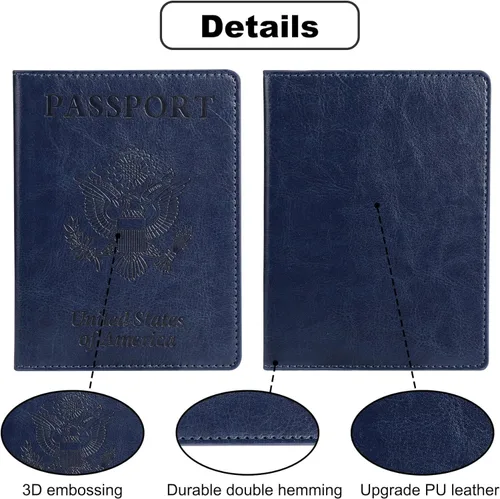 Vista 4 de labato Soporte para pasaporte para mujer, cartera de pasaporte, organizador de documentos de viaje, accesorios de crucero impermeables