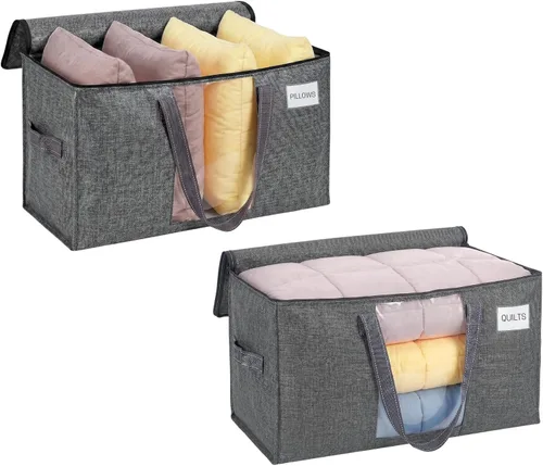 Vista 43 de VENO Paquete de 6 bolsas de mudanza resistentes, bolsas de almacenamiento de ropa y edredón con ventana transparente, suministros de embalaje Raya
