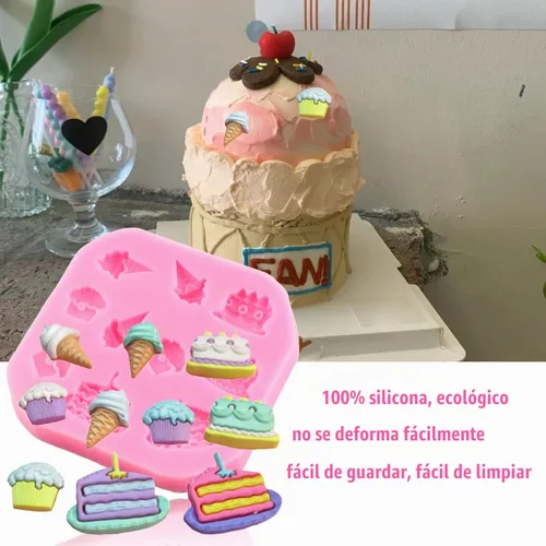 Vista 3 de ZiXiang Moldes de silicona para conos de helado, molde de dona, molde de caramelo para decoración de pasteles, decoración de cupcakes, polimero