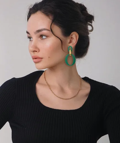 Vista 5 de COLOYAN 12 pares de aretes geométricos acrílicos para mujer, aretes de acrílico cuadrados ovalados, aretes geométricos colgantes, joyería de fiesta
