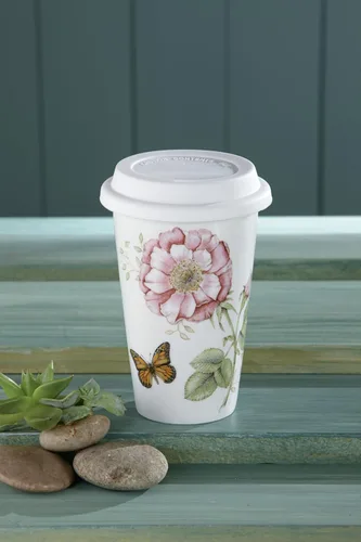 Vista 4 de Lenox 837583 Butterfly Meadow - Taza térmica de viaje, multicolor, 1 unidad (paquete de 1)