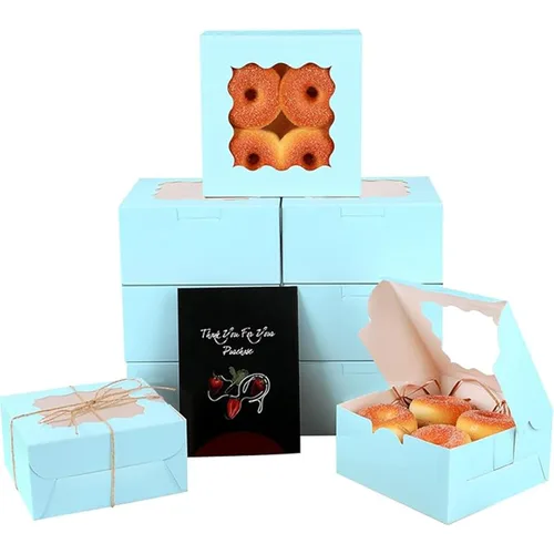 Vista 20 de qiqee Cajas de galletas negras con ventana, 36 paquetes de 6 x 6 x 3, caja de pastelería negra para recuerdos de boda, cumpleaños y fiesta