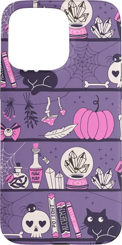 Vista 28 de iPhone 16 Vintage Witchy Magical Witch Tool box Cute Halloween Purple Case