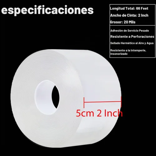Vista 2 de Cinta selladora transparente, contra condiciones climáticas adversas, cinta adhesiva sin residuos, cinta aislante para puertas, ventanas y espacios
