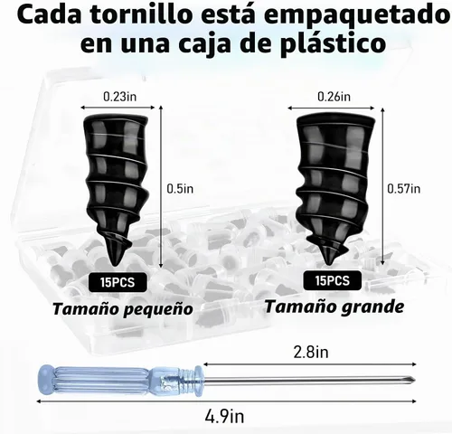 Vista 2 de NACHLYNN 30 piezas de clavos de reparación de neumáticos con tornillos autoperforantes de goma, herramienta rápida de reparación de neumáticos