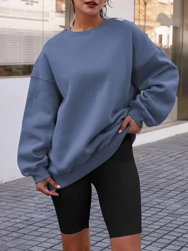 Vista 4 de AUTOMET Sudaderas con capucha para mujer, cuello redondo, suéteres de gran tamaño, informales, cómodos, ropa de moda de otoño 2023