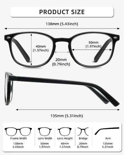 Vista 4 de JM Juego de 4 lentes de lectura con bisagra de resorte de calidad, para hombres y mujeres, Paquete de 4 (negro, azul marino, tortuga, tortuga gris)