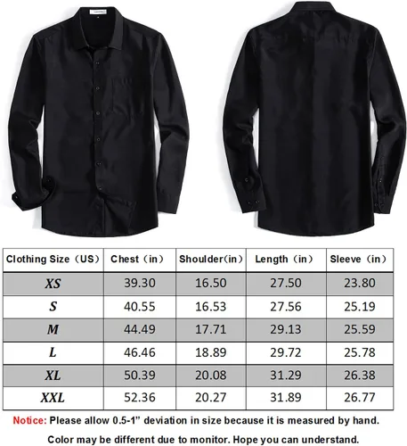 Vista 7 de VANCOOG Camisas de manga larga para hombre, casuales, elegantes y elegantes